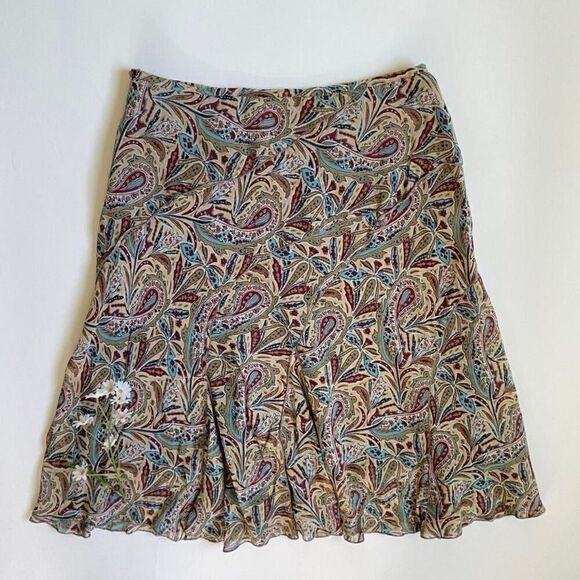 Y2K paisley silk midi skirt - Picture 2 of 8